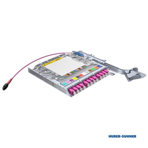 850886751 - HUBER+SUHNER Transition Tray 12x LC-Duplex to 1x MTP Base-24NP PC OM4