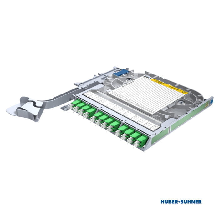 85111134 - HUBER+SUHNER Right Handed Splice Tray 12x LC-Duplex OS2 APC No Code