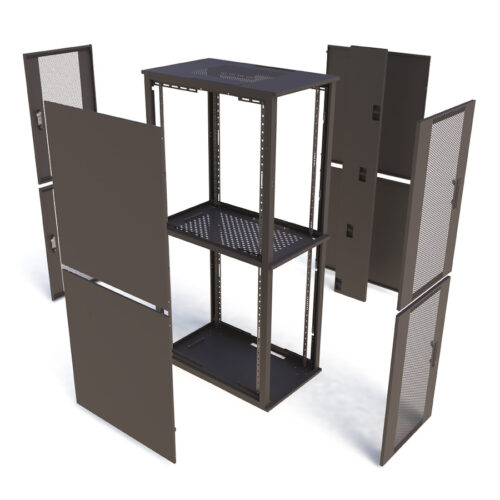 EDP 2 Compartment Co-Lo Rack 600mm Wide Exploded View