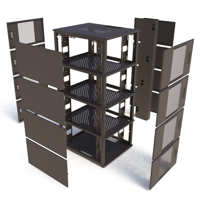 EDP 4 Compartment Co-Lo Rack 800mm Wide Exploded View