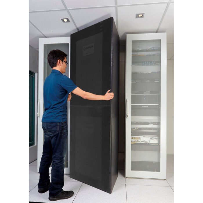 EziBlank Wall being installed between two racks