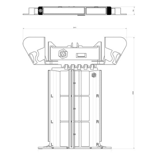 HUBER+SUHNER Patching Tray Technical Drawing