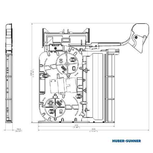 HUBER+SUHNER Transition Tray Technical Drawing