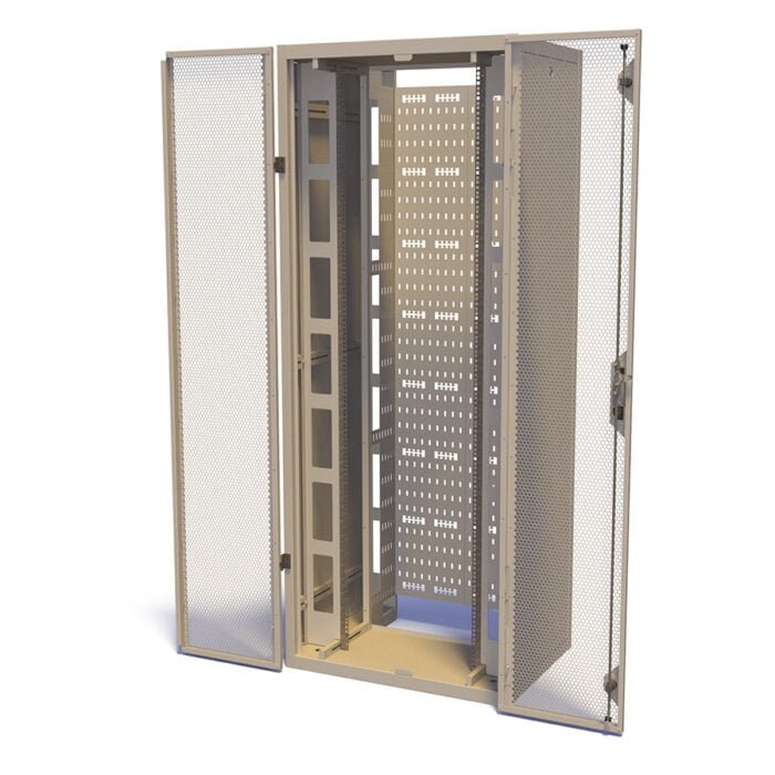 42U High Density Patching Frame with Doors Open