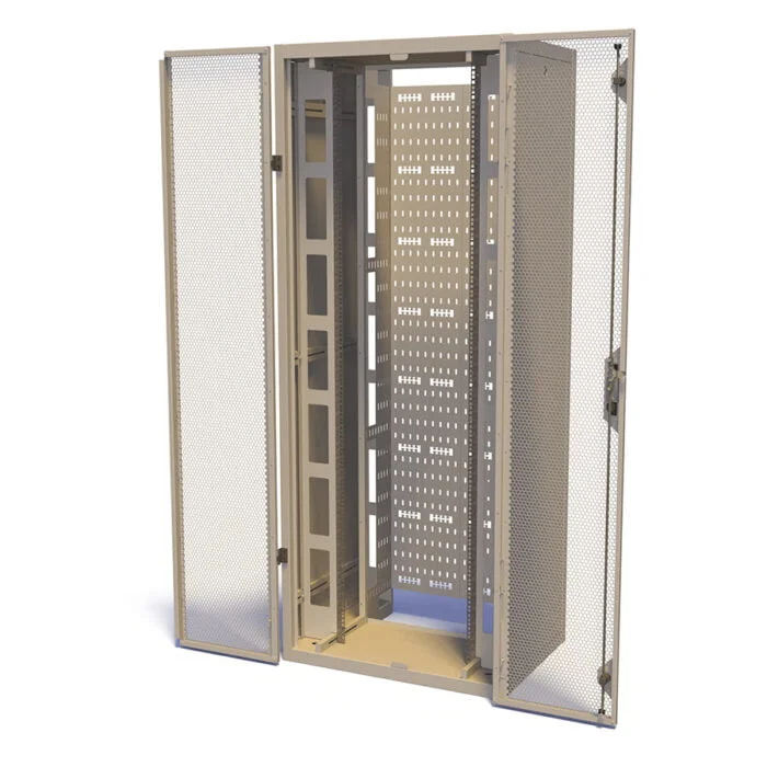42U High Density Patching Frame with Doors Open