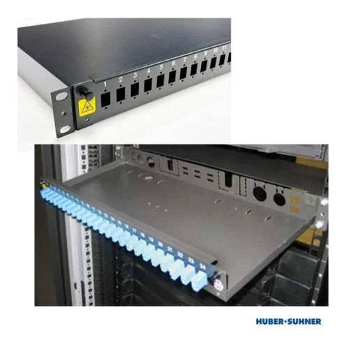 HUBER+SUHNER 1U Sliding Patch Panel
