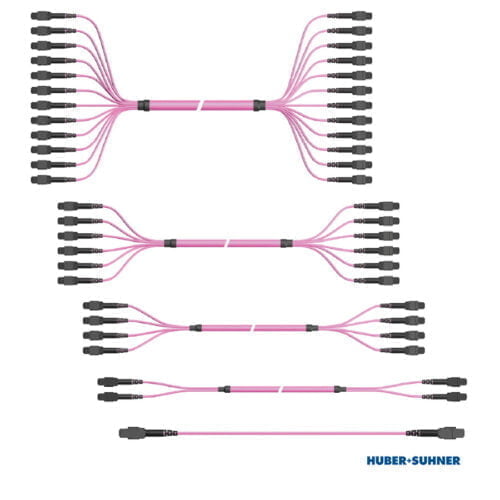 HUBER+SUHNER Base-12 MTP-MTP Fibre Trunk Cables