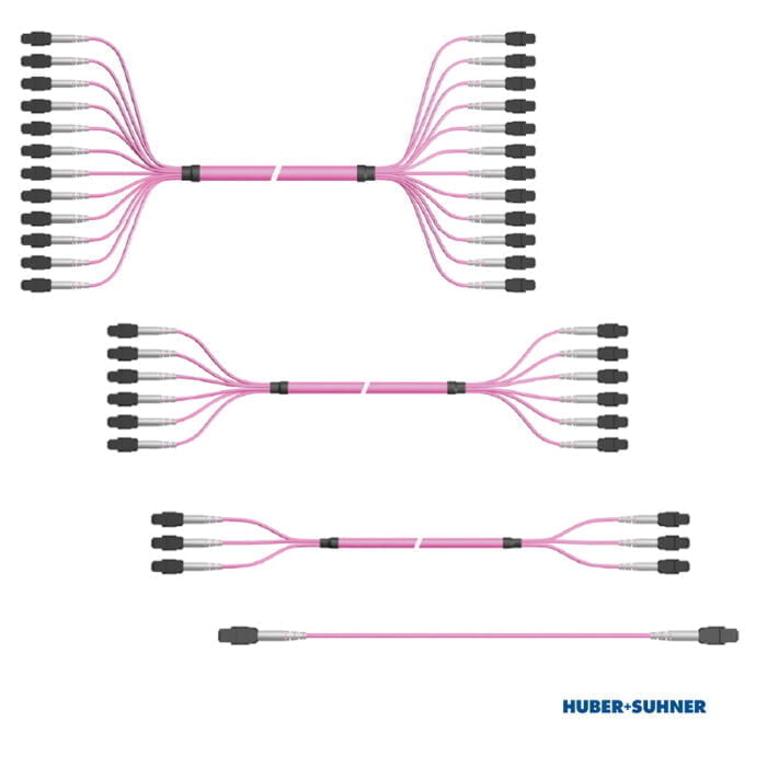 HUBER+SUHNER Base-8 MTP-MTP Fibre Trunk Cables