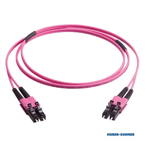 HUBER+SUHNER LC-Duplex OM4 Push-Pull Patch Cord