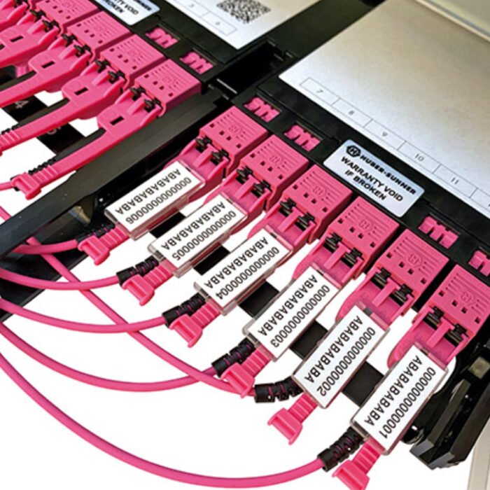 HUBER+SUHNER Label Clip on cables in IANOS system