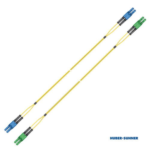 HUBER+SUHNER Singlemode UPC APC LC-Duplex Push-Pull Patch Cord